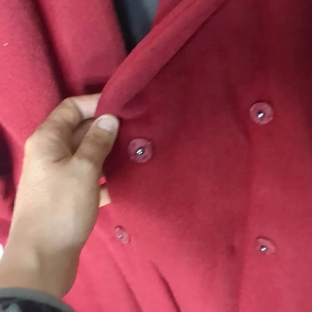 Calvin Klein Dark Red Burgundy Dress Trench Reefer Coat 8 Medium - Picture 5 of 11